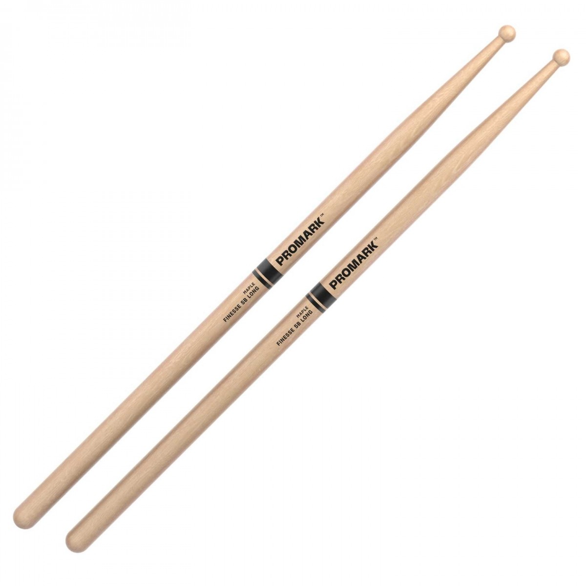 Promark Finesse 5B Long Maple Drumsticks Small Round Wood Tip