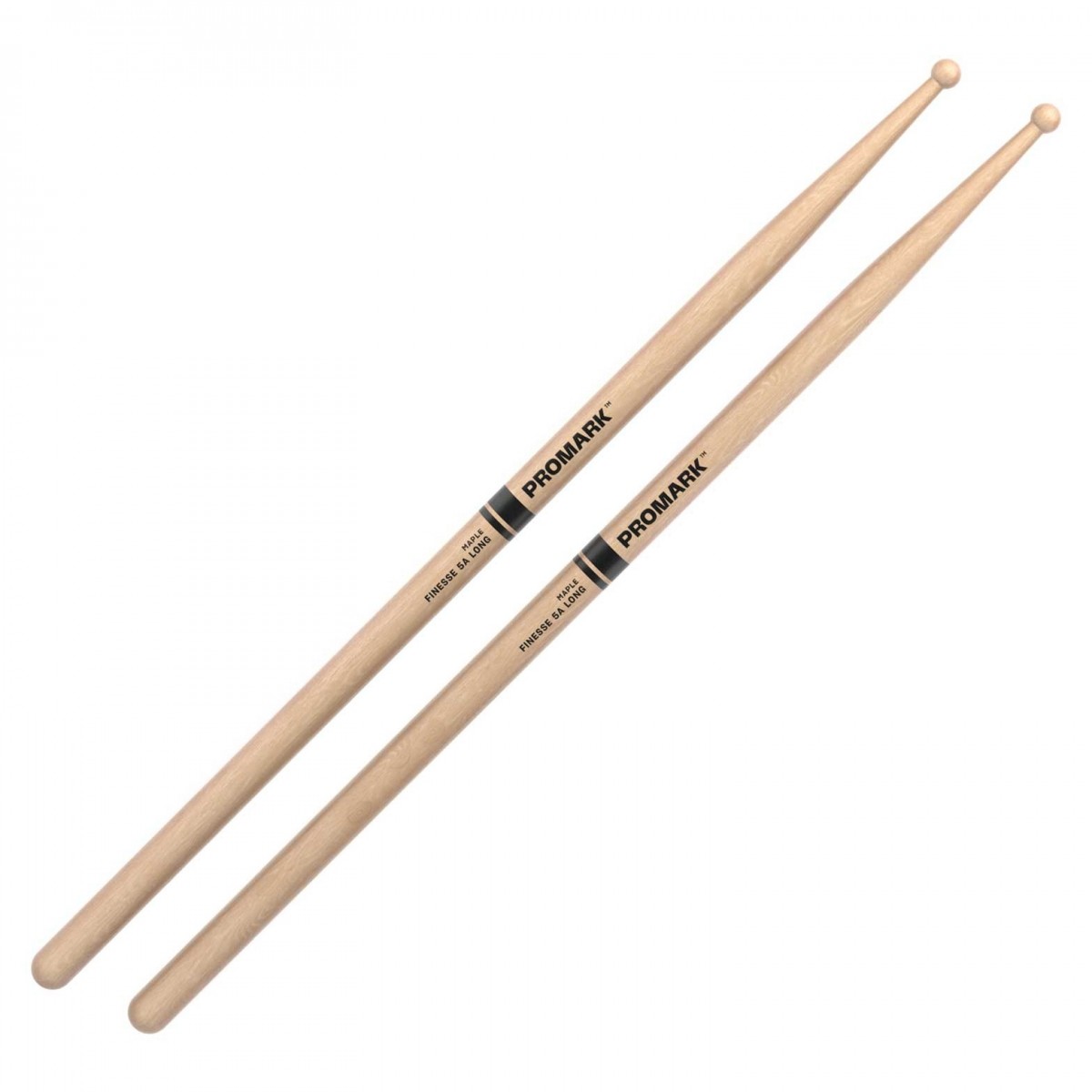 Promark Finesse 5A Long Maple Drumsticks Small Round Wood Tip