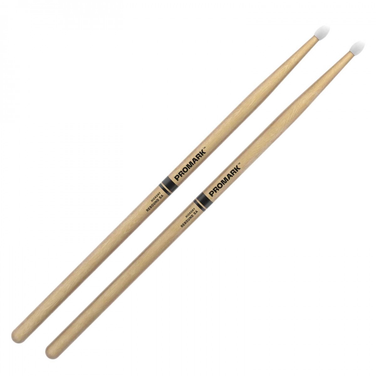 Promark Rebound 5A Hickory Drumsticks Oval Nylon Tip