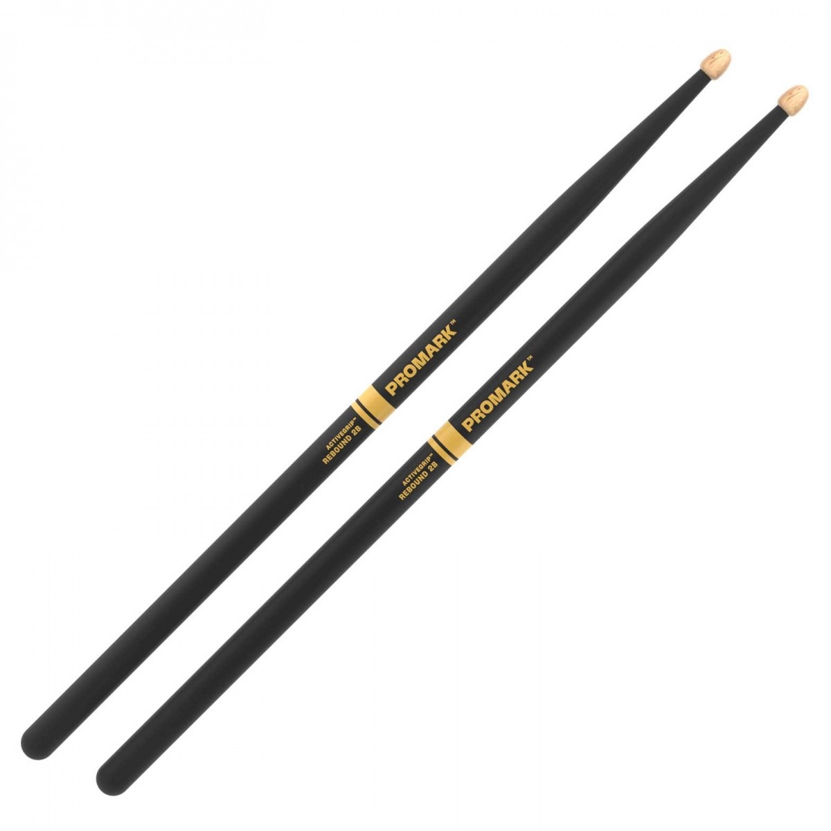 Promark Rebound 2B ActiveGrip Hickory Drumsticks Acorn Wood Tip