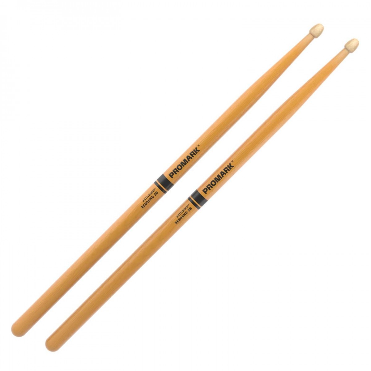 Promark Rebound 2B ActiveGrip Clear Drumsticks Acorn Wood Tip