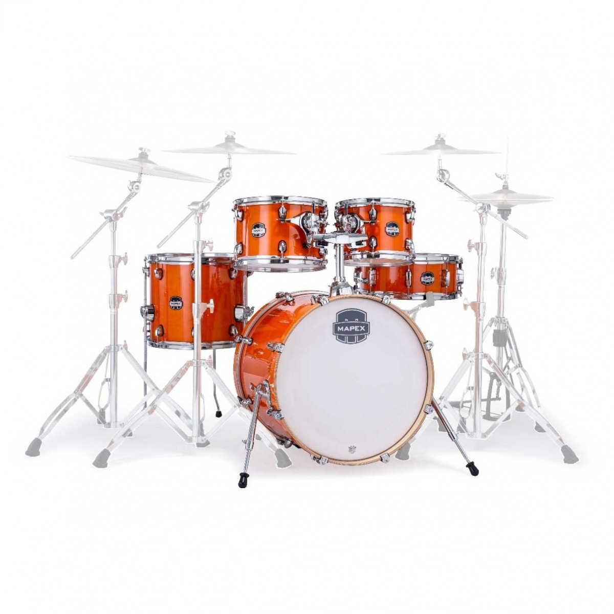Mapex Mars Maple 22 5pc Rock Fusion Shell Pack Glossy Amber