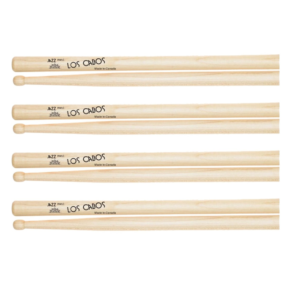 Los Cabos Jazz Maple Wood Tip Drumsticks 4 Pair Pack