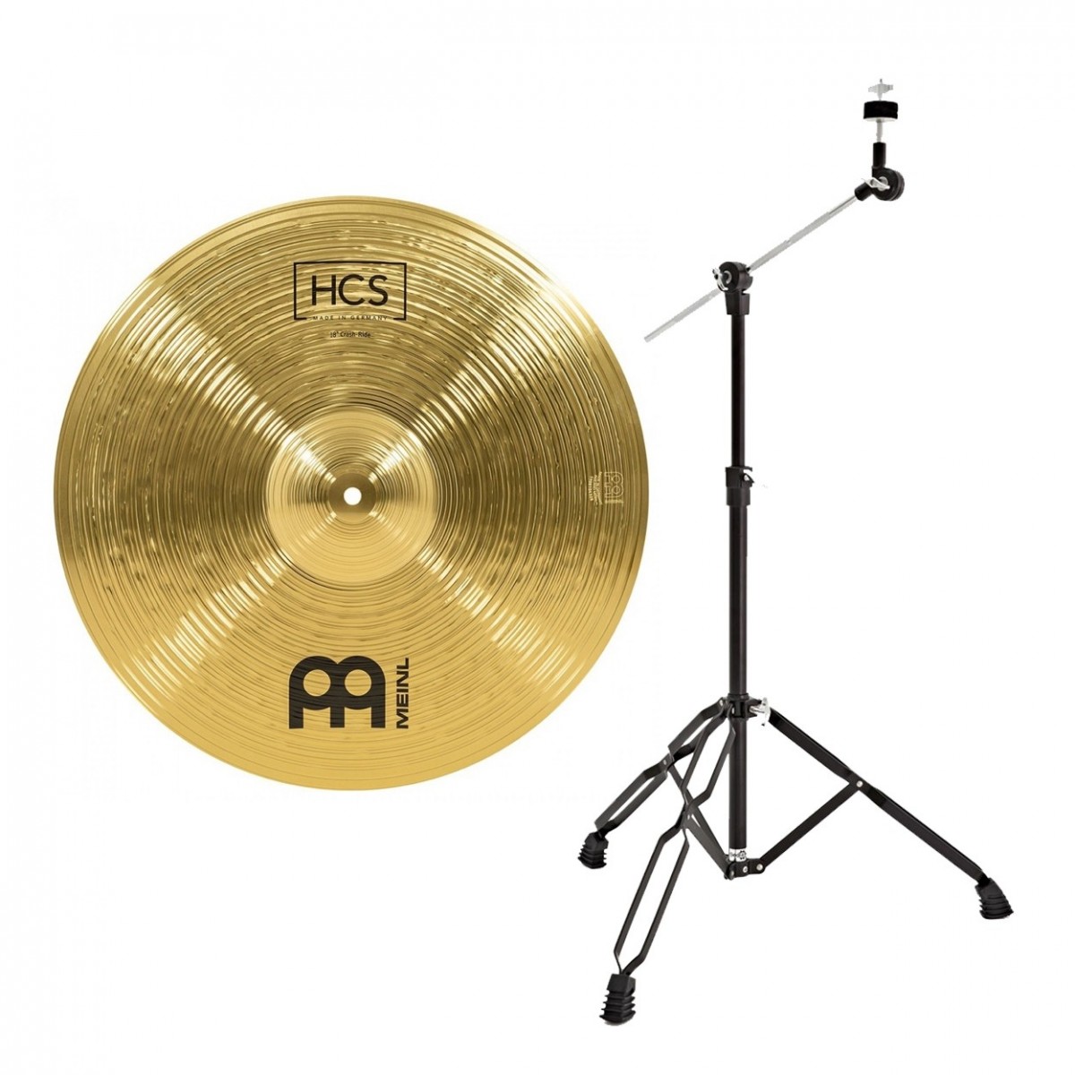 Meinl HCS 20 Crash / Ride Cymbal & Gear4music Boom Arm Stand Black