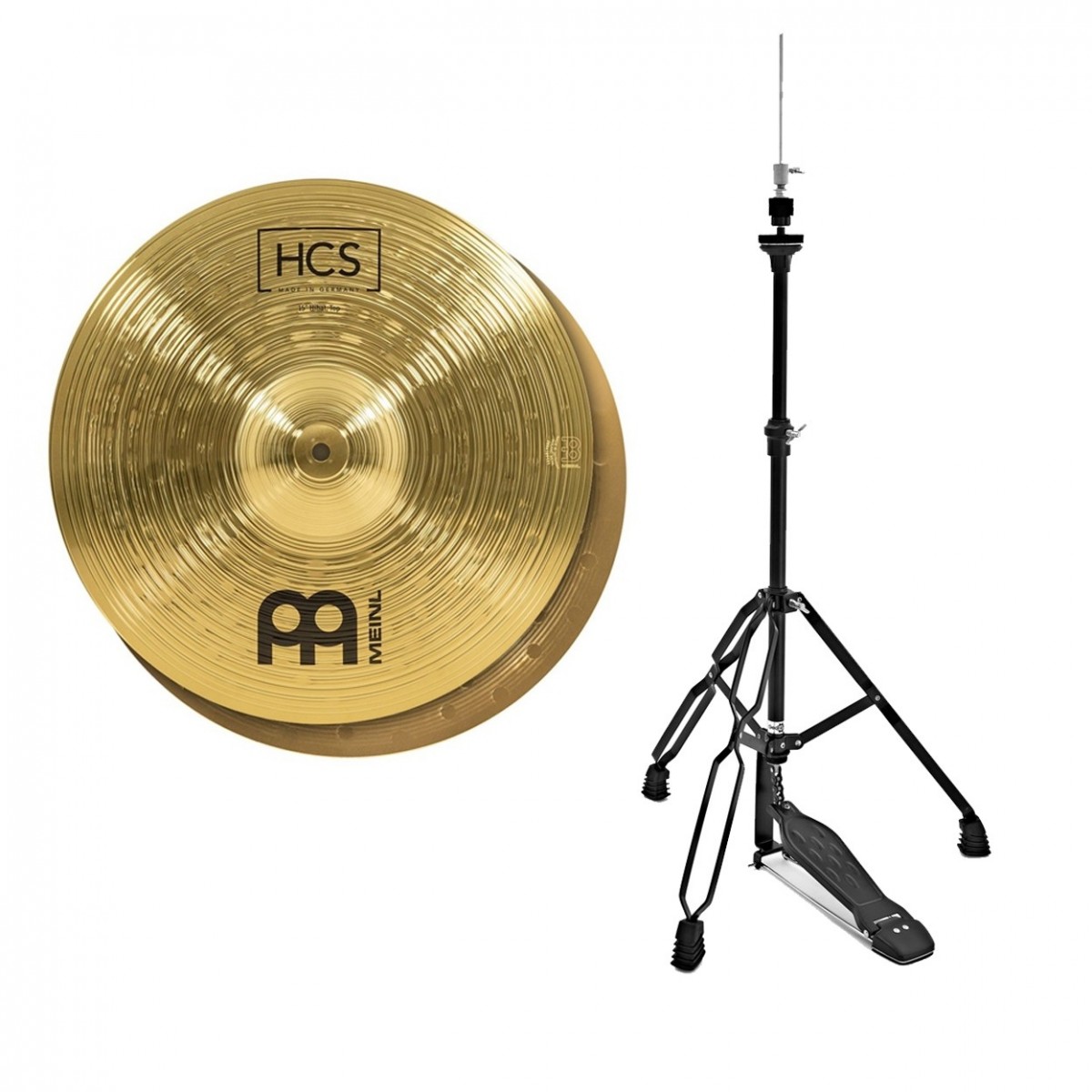 Meinl HCS 15 Hi Hat Cymbals & Gear4music Stand Black