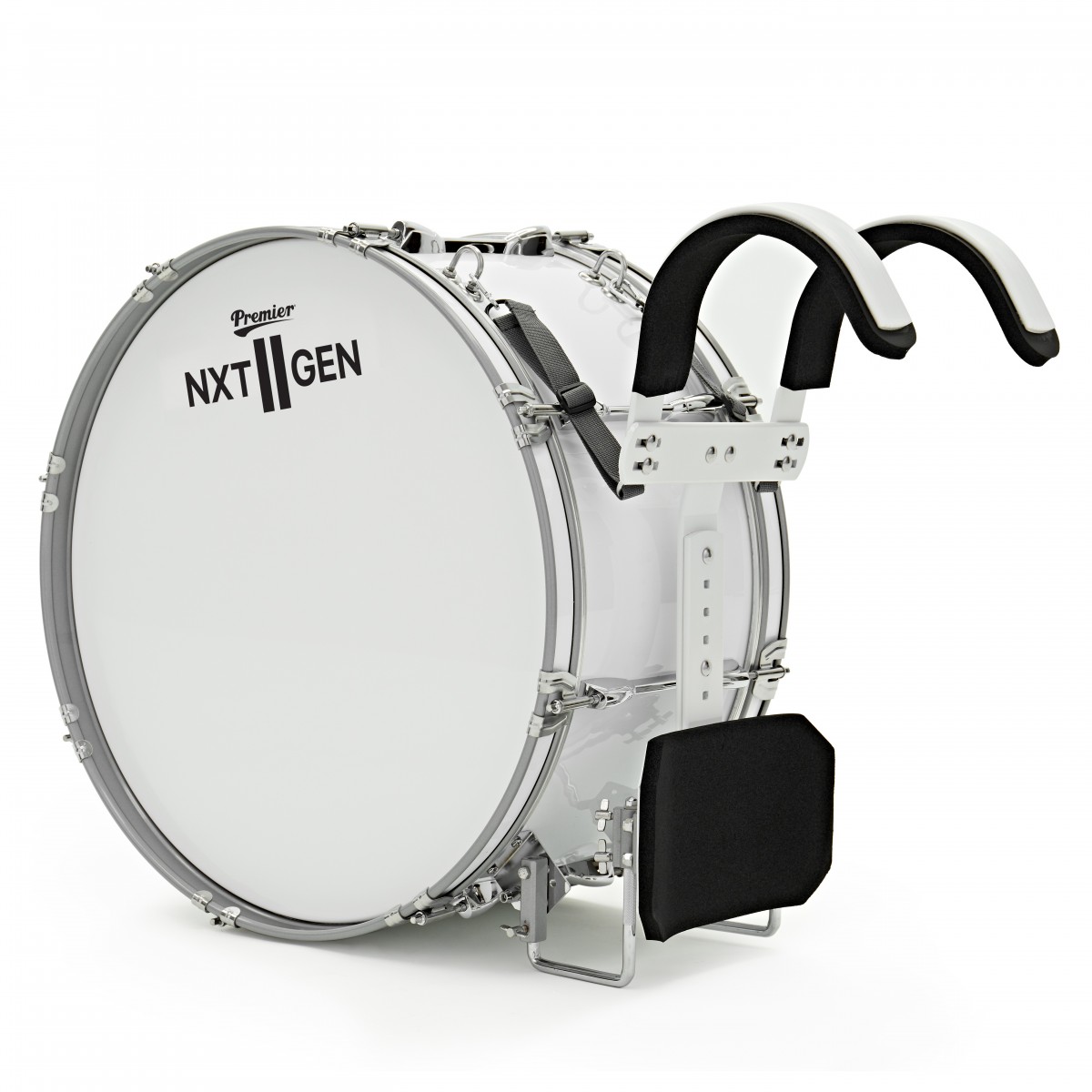 Premier NXT GEN Marching 20" x 10" Traditional Bass Drum White