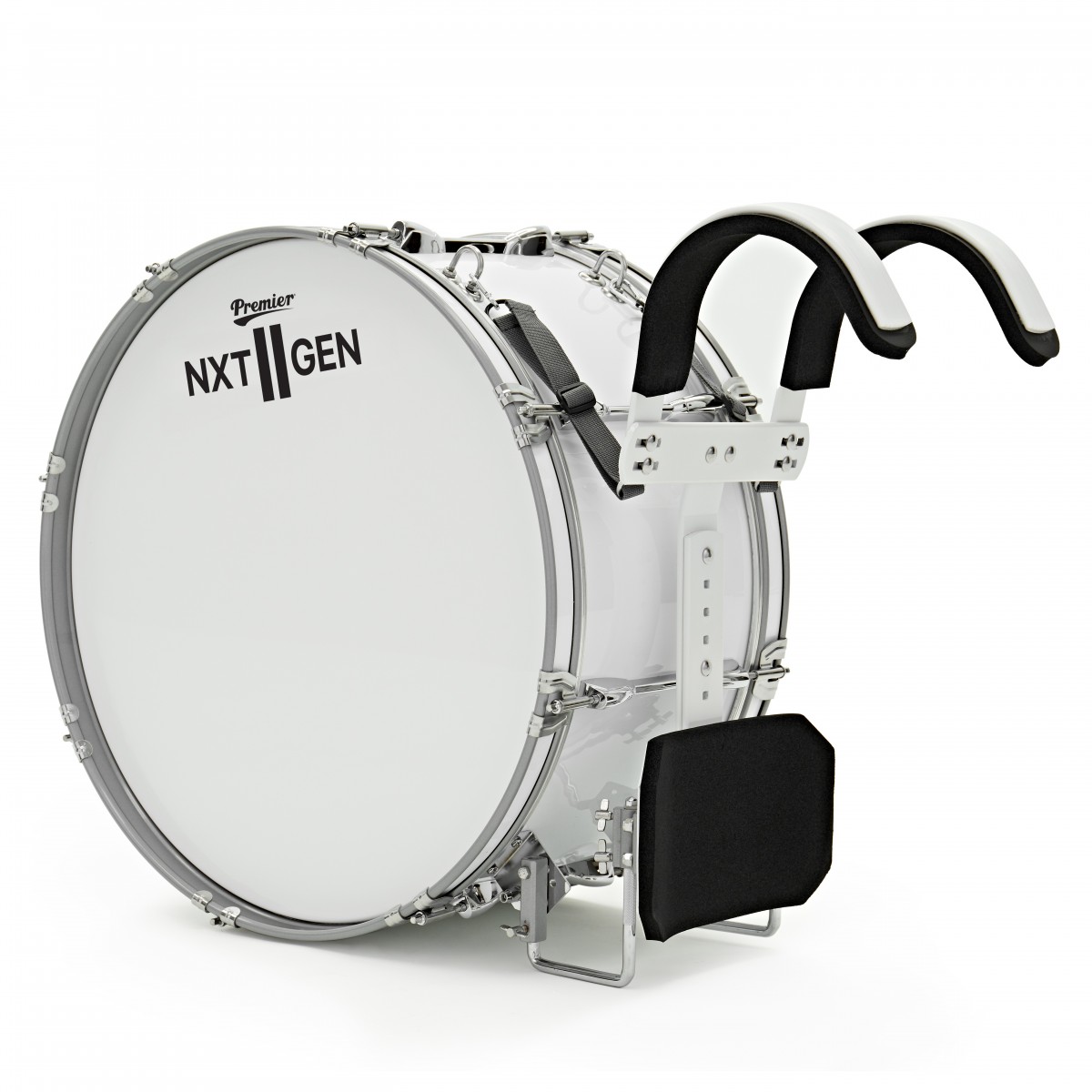 Premier NXT GEN Marching 22" x 10" Traditional Bass Drum White