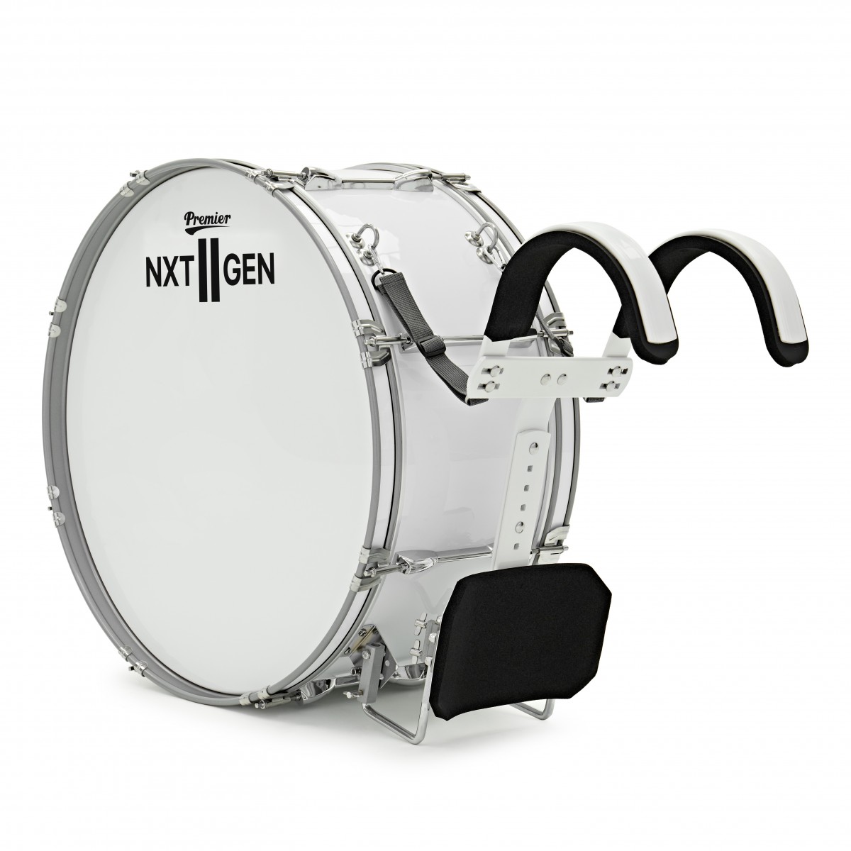 Premier NXT GEN Marching 24" x 10" Traditional Bass Drum White