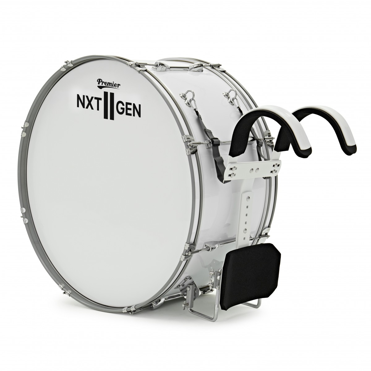 Premier NXT GEN Marching 28" x 12" Traditional Bass Drum White
