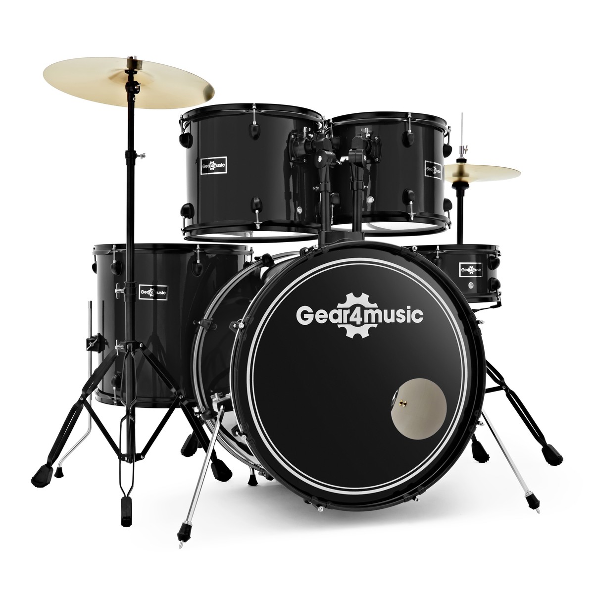BDK-1 Full Size Starter Drum Kit by Gear4music Black