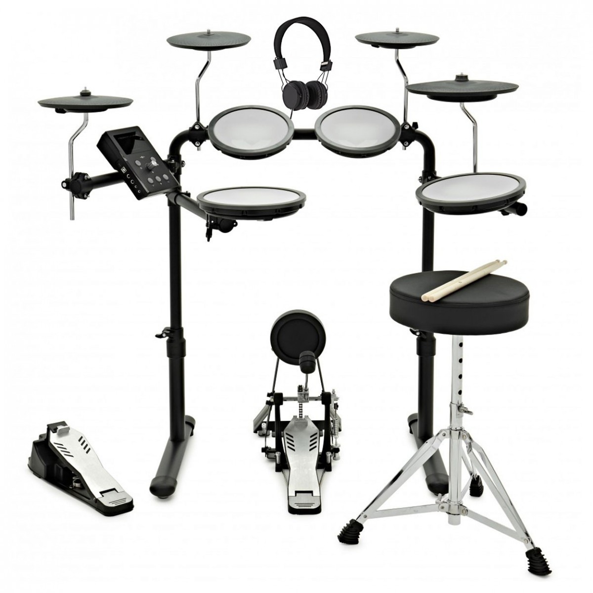 VISIONDRUM-PRO Electronic Drum Kit with Stool Headphones & Bluetooth