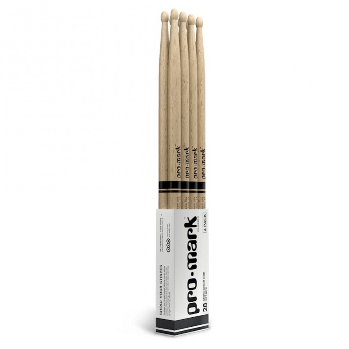 Promark Classic Forward 5A Hickory Drumsticks Oval Wood Tip 4-Pack