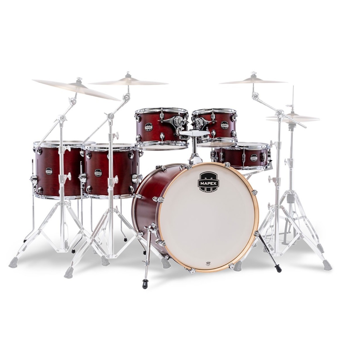 Mapex Mars Maple 22" 6pc LA Fusion Shell Pack Merlot Satin
