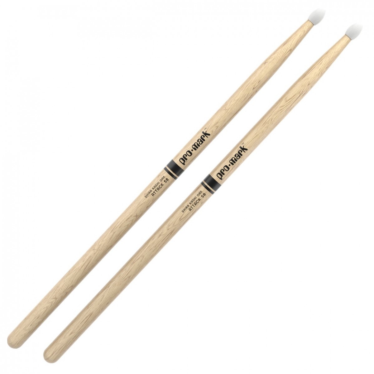 Promark Classic Attack 5B Shira Kashi Oak Drumsticks Nylon Tip
