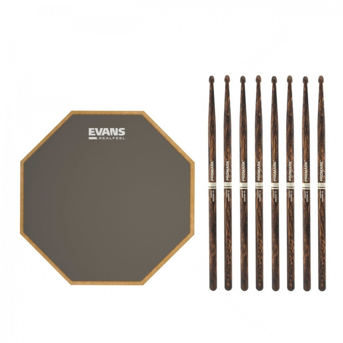 RealFeel Evans Apprentice Pad 7 & Promark 5B FireGrain Sticks