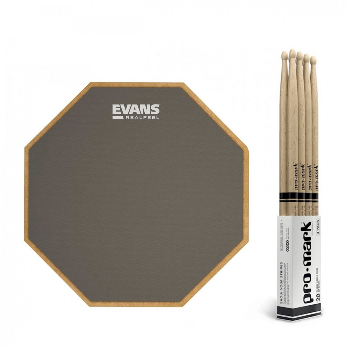 RealFeel Evans Apprentice Pad 7" & Promark Forward 5A Hickory Sticks