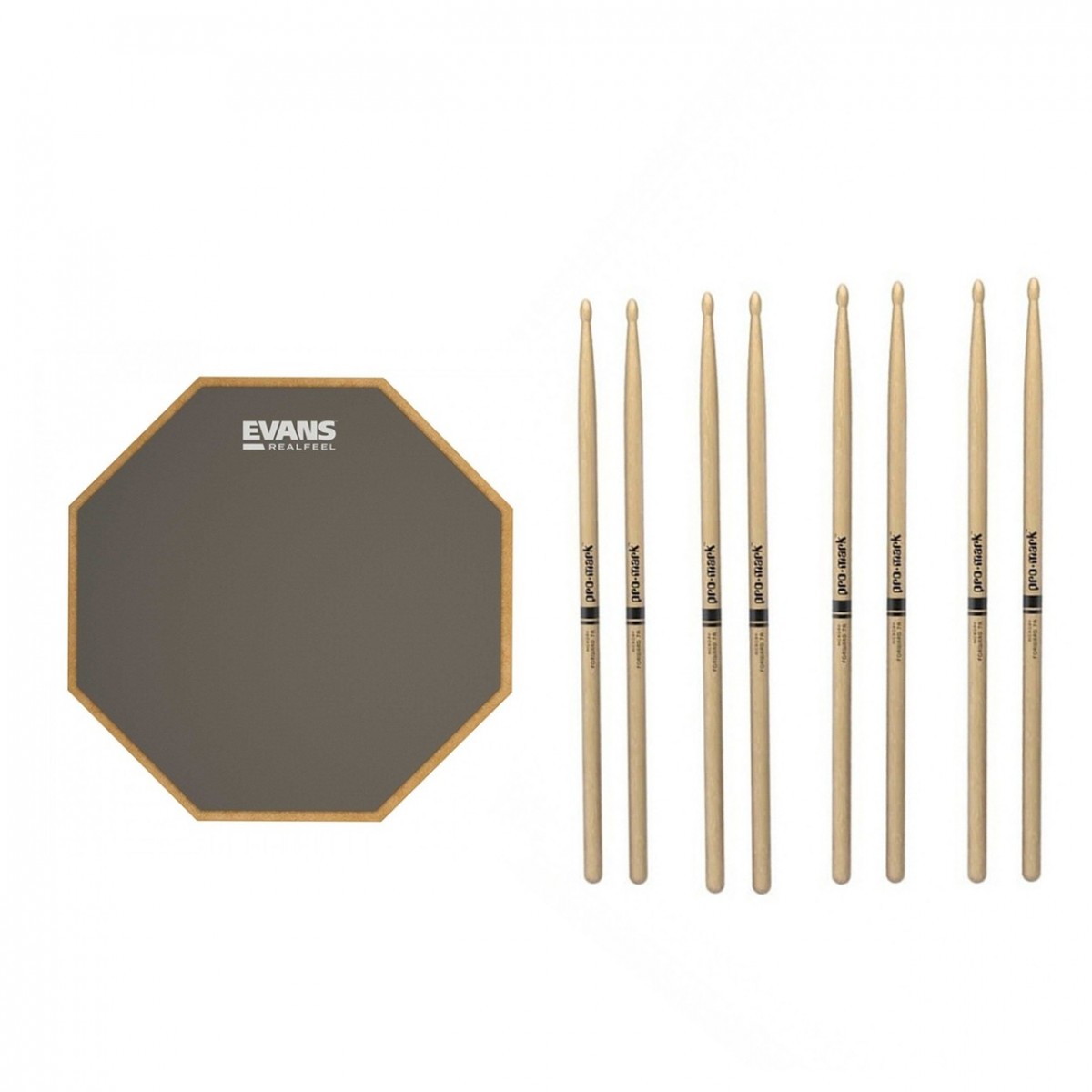 RealFeel Evans Apprentice Pad 7" & Promark Forward 7A Hickory Sticks