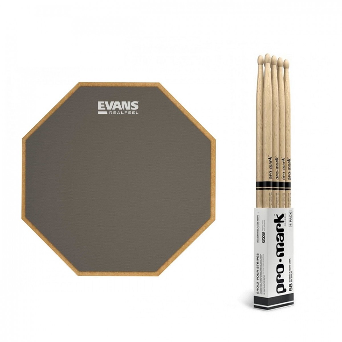RealFeel Evans Apprentice Pad 7" & Promark Oak 5B Sticks