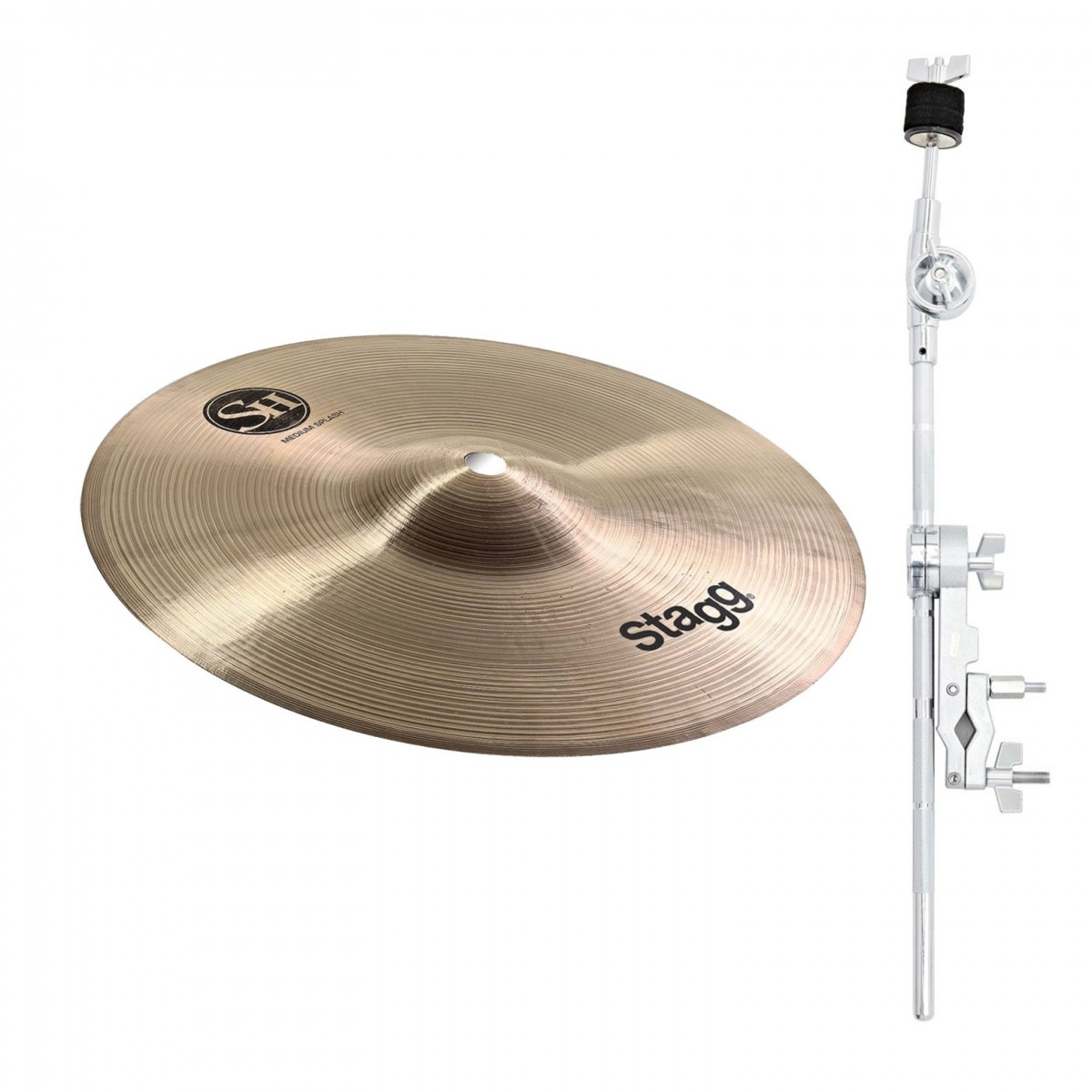 Stagg 8" SH Medium Splash Cymbal & Gear4music Grabber Arm
