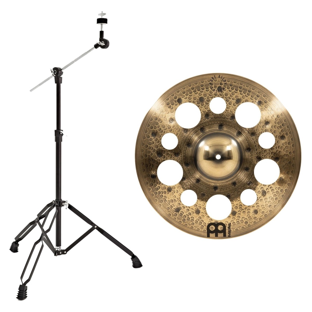 Meinl Pure Alloy Custom 18" Trash Crash & Gear4music Boom Arm Stand Black