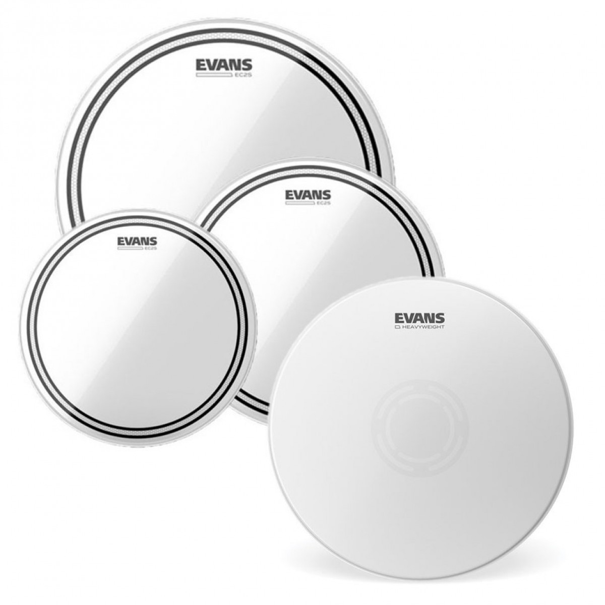 Evans EC2 Clear Tom Pack 10" 12" 16 & Heavyweight Snare Head 14"