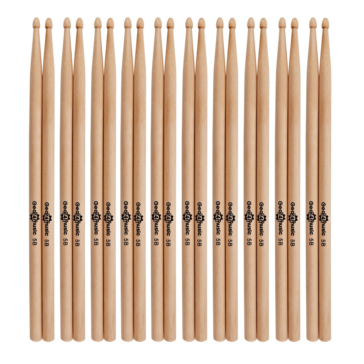 5B Wood Tip Maple Drumsticks 10 Pack