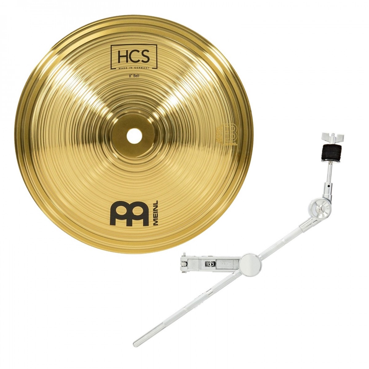 Meinl HCS 8 Bell Cymbal & Gear4music Grabber Arm