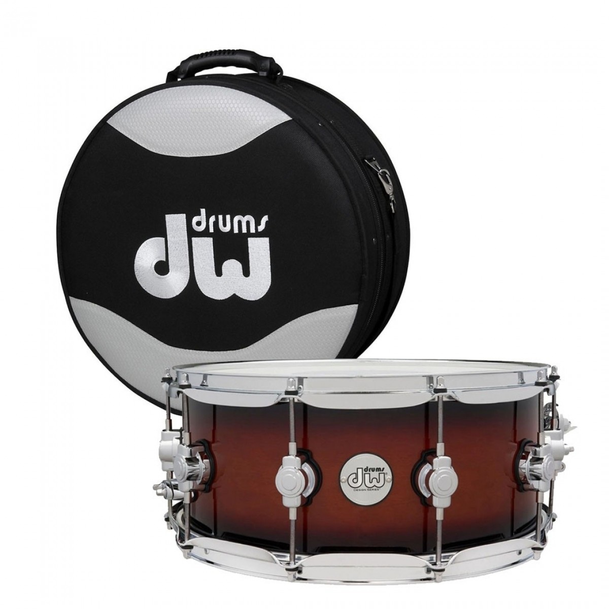 DW Design Series 14" x 6" Snare Drum Tobacco Burst & Case