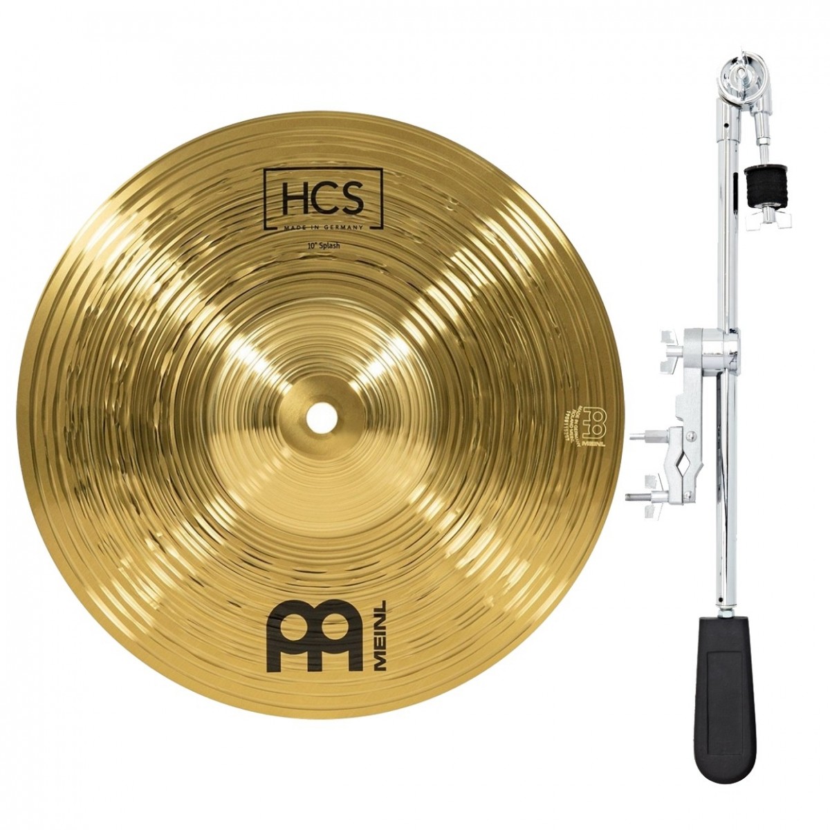 Meinl HCS 10 Splash & Gear4music Deluxe Weighted Cymbal Grabber Arm
