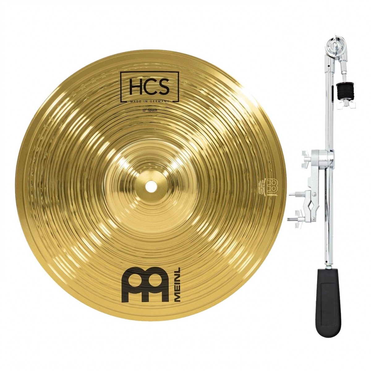 Meinl HCS 12 Splash & Gear4music Deluxe Weighted Cymbal Grabber Arm