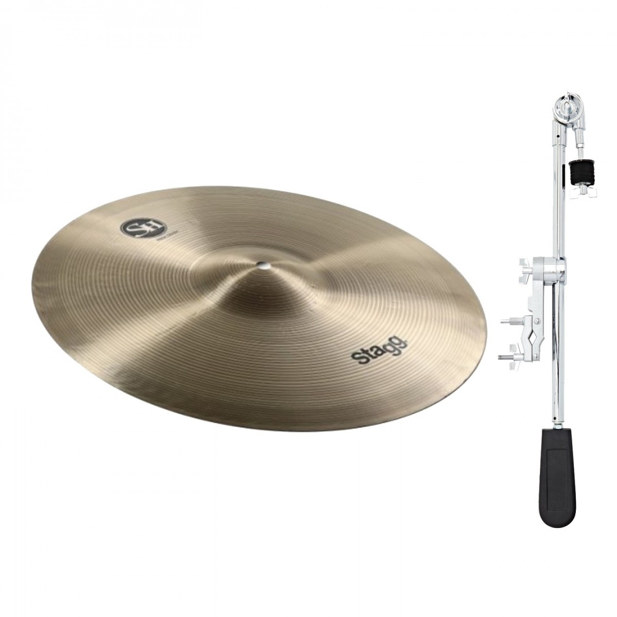 Stagg 6" SH Medium Splash & Gear4music Deluxe Weighted Cymbal Arm