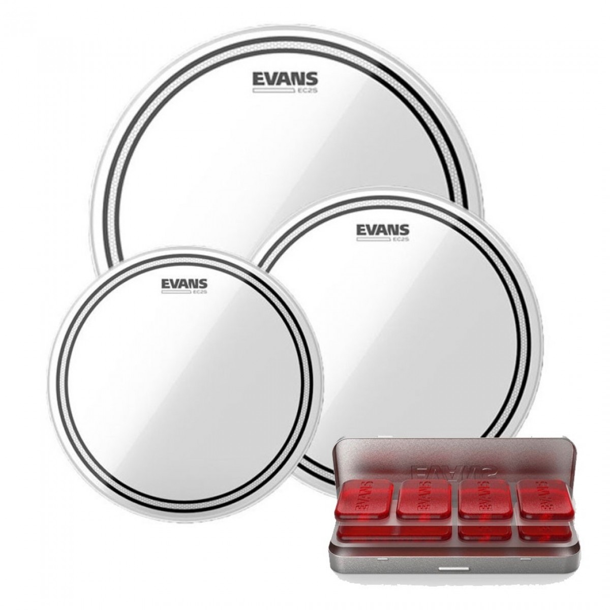 Evans EC2 Clear Tom Pack 10" 12" 14 & EQ PODS