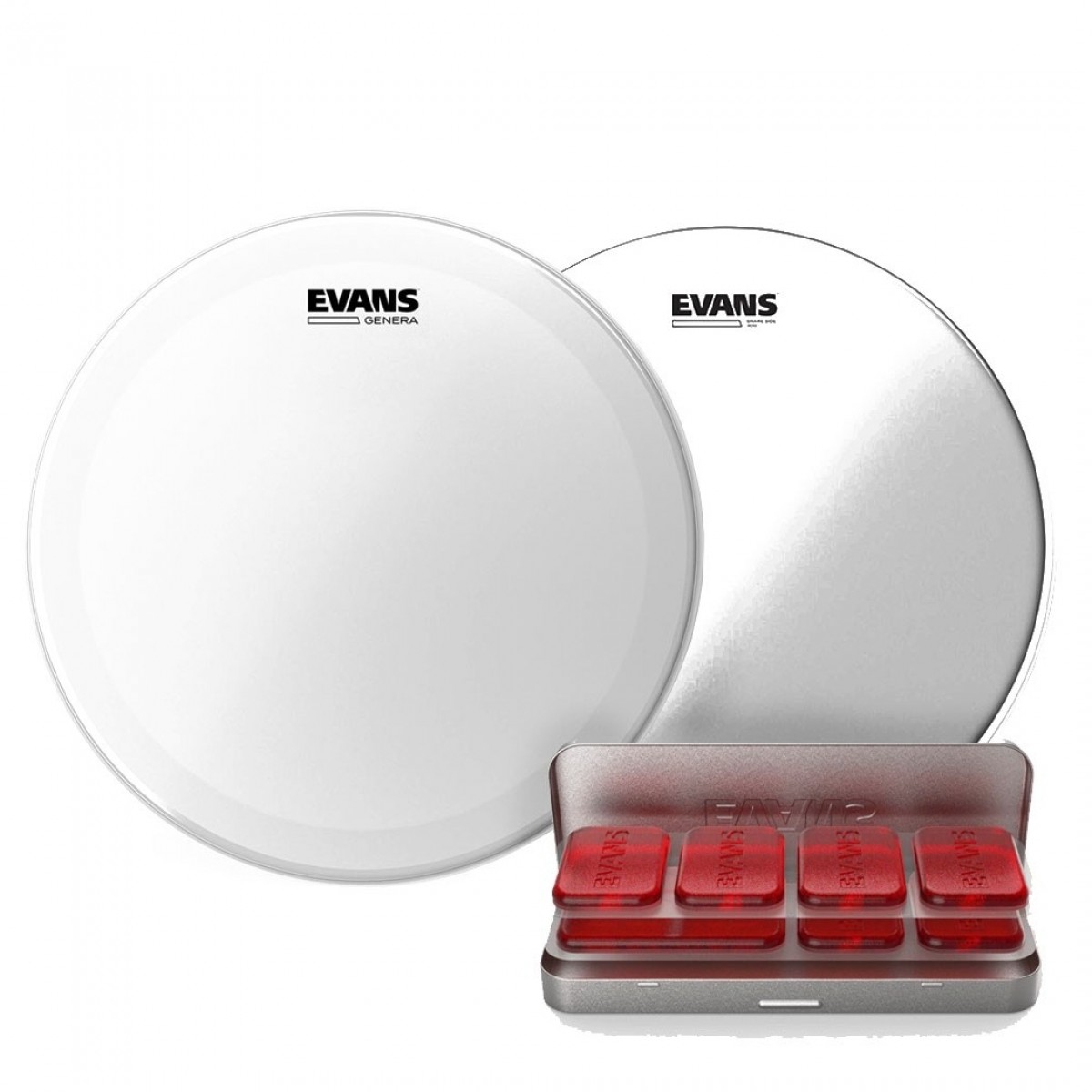 Evans Genera Coated Snare Drum Head Hazy 300 & EQ PODS Pack 14