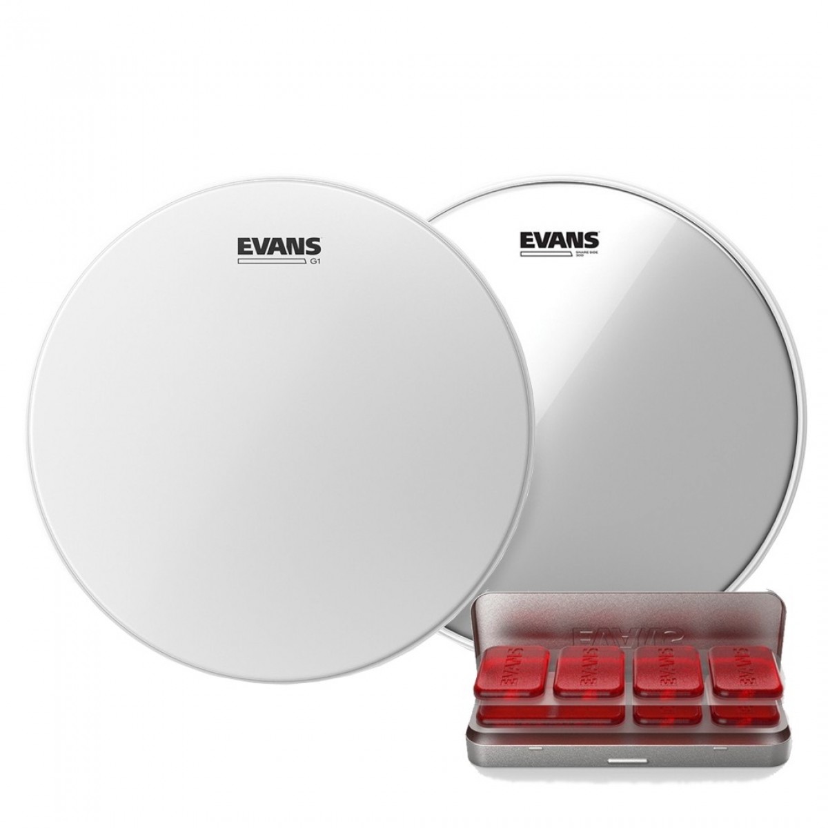 Evans G1 Coated Snare Drum Head Hazy 300 & EQ PODS Pack 14