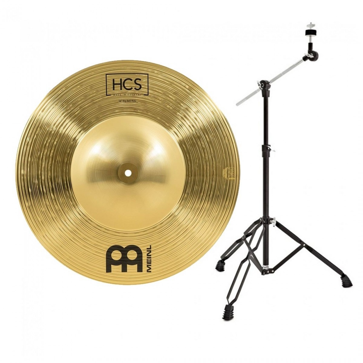 Meinl HCS 18 Big Bell Ride Cymbal & Gear4music Boom Stand Black