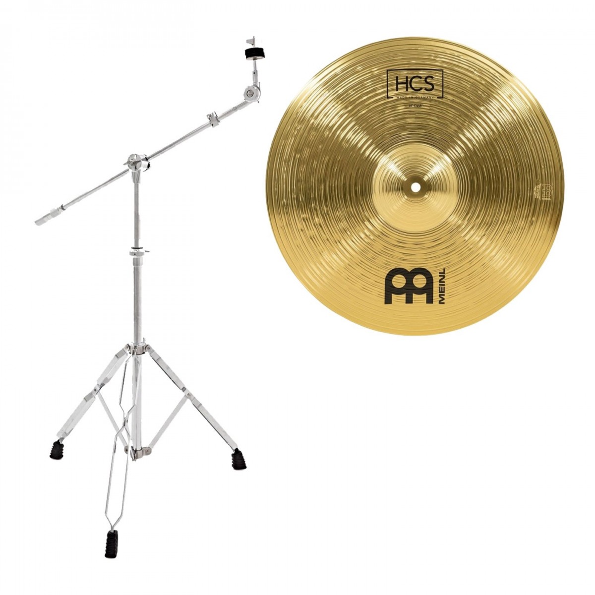 Meinl HCS 18 Crash Cymbal & Gear4music Cymbal Boom Stand with Counter Weight