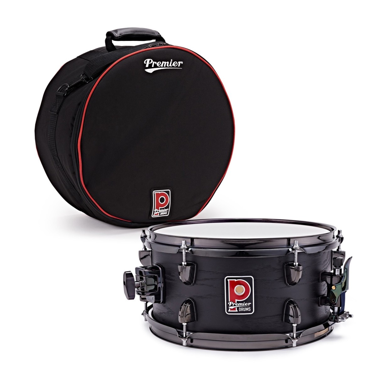 Premier Artist 12" x 6" Birch Snare Drum & Soft Case Stealth Black