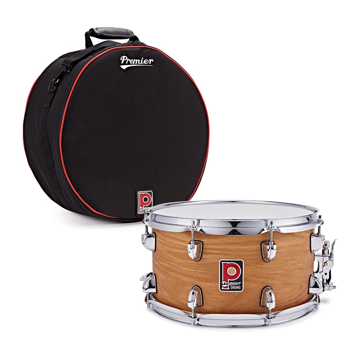 Premier Artist 13" x 7" Birch Snare Drum Antique Ash & Soft Case