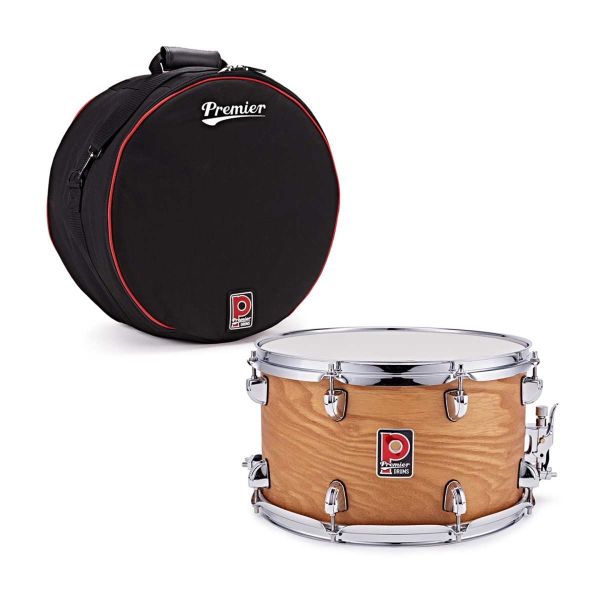 Premier Artist 14" x 8" Birch Snare Drum Antique Ash & Soft Case