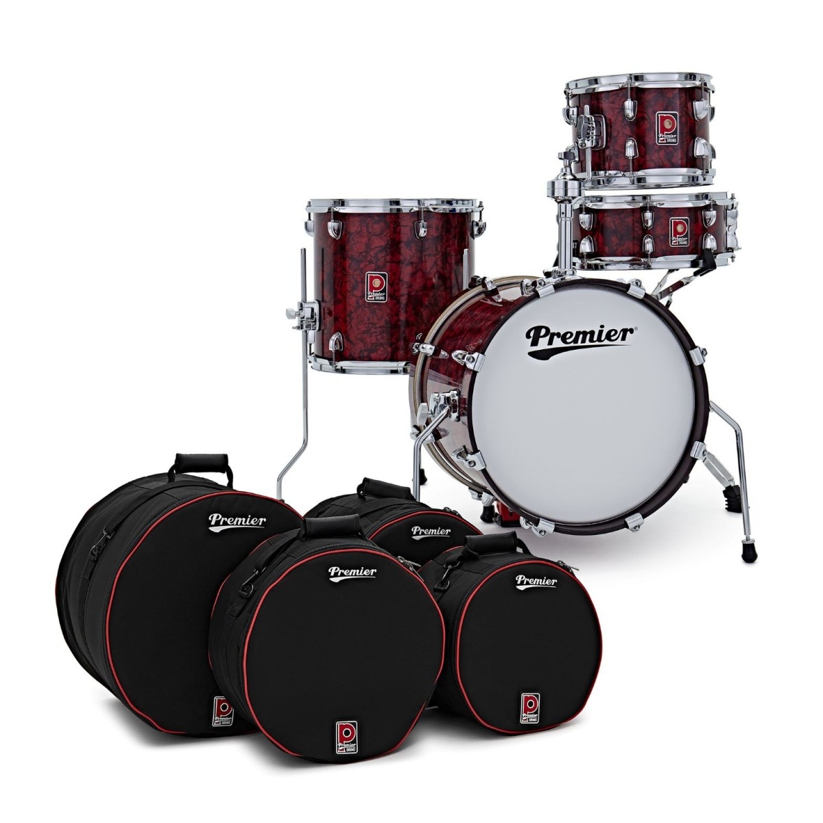 Premier Artist Heritage 16" 4pc Shell Pack Burgundy Pearl & Soft Case Set