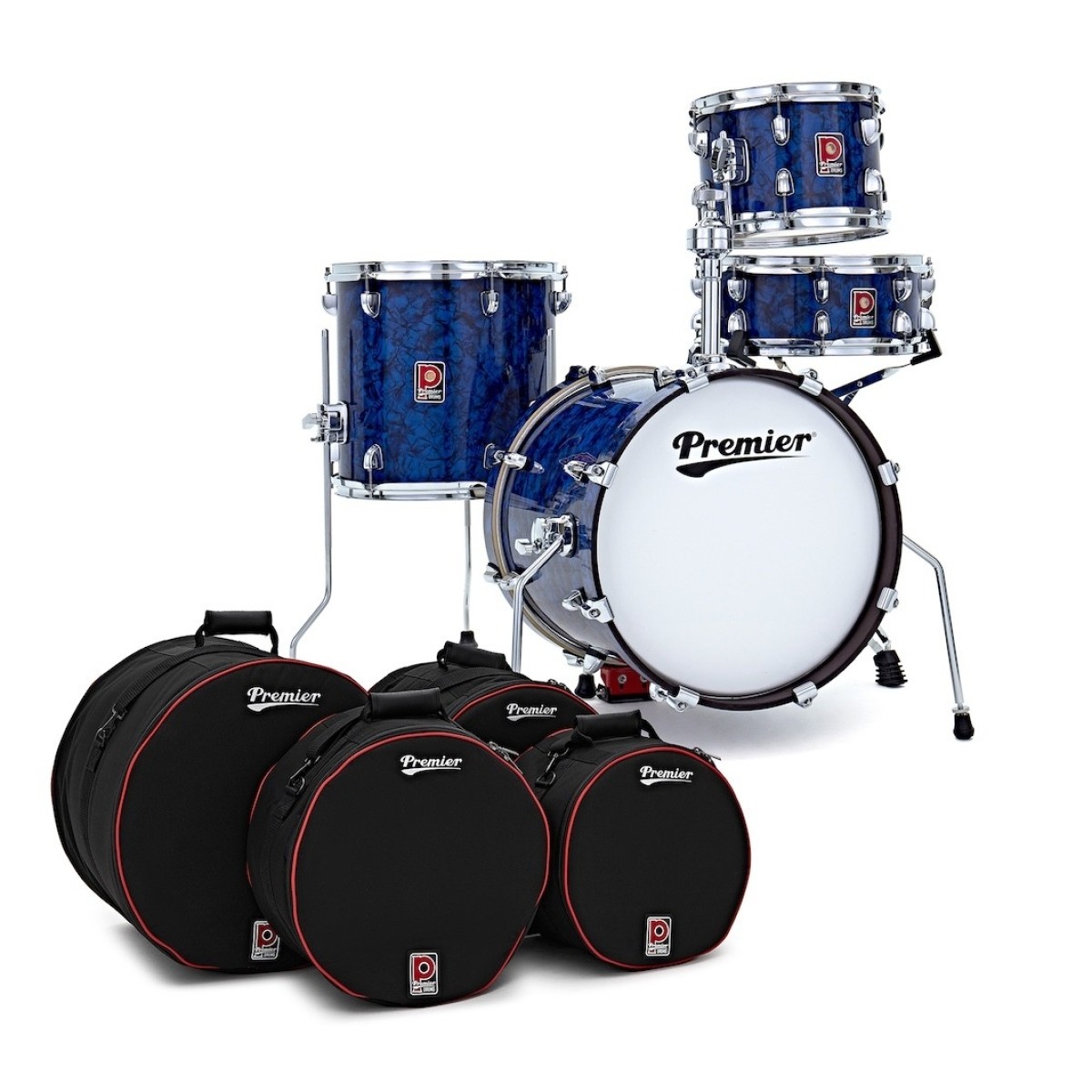 Premier Artist Heritage 16" 4pc Shell Pack Blue Pearl & Soft Case Set