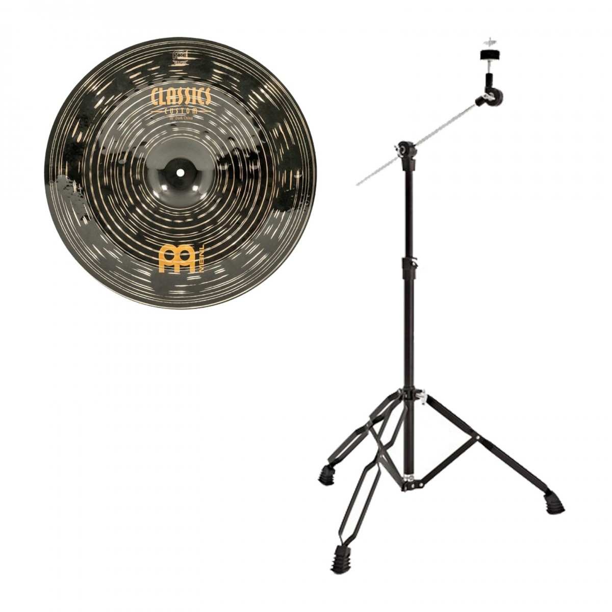 Meinl 18" Classics Custom Dark Heavy China & Gear4music Boom Arm Stand Black