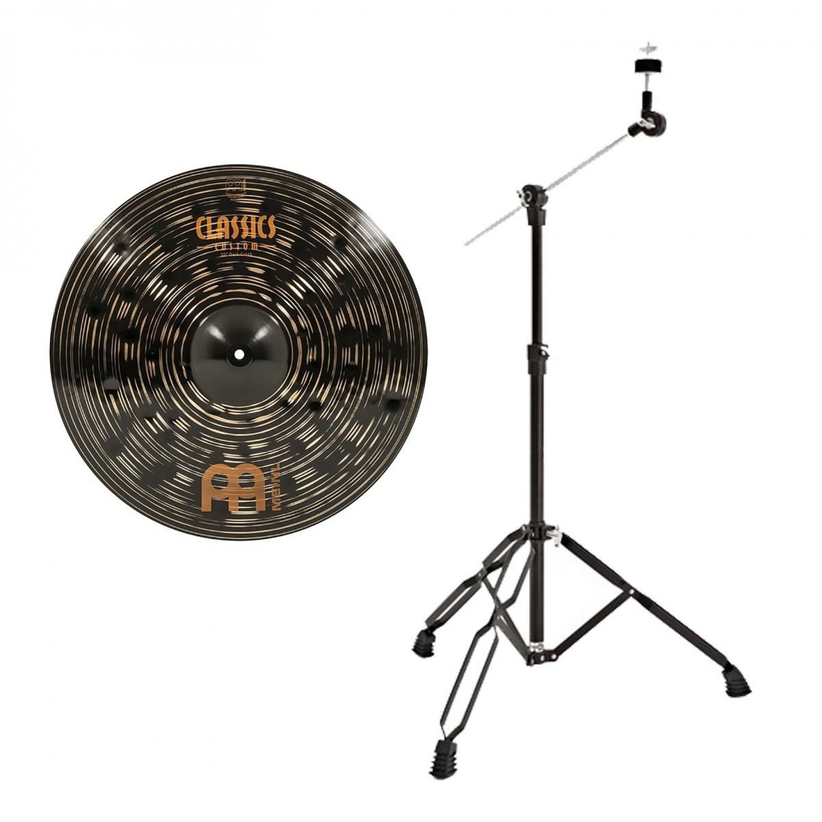 Meinl 20" Classics Custom Dark Crash Cymbal & Gear4music Boom Arm Stand Black