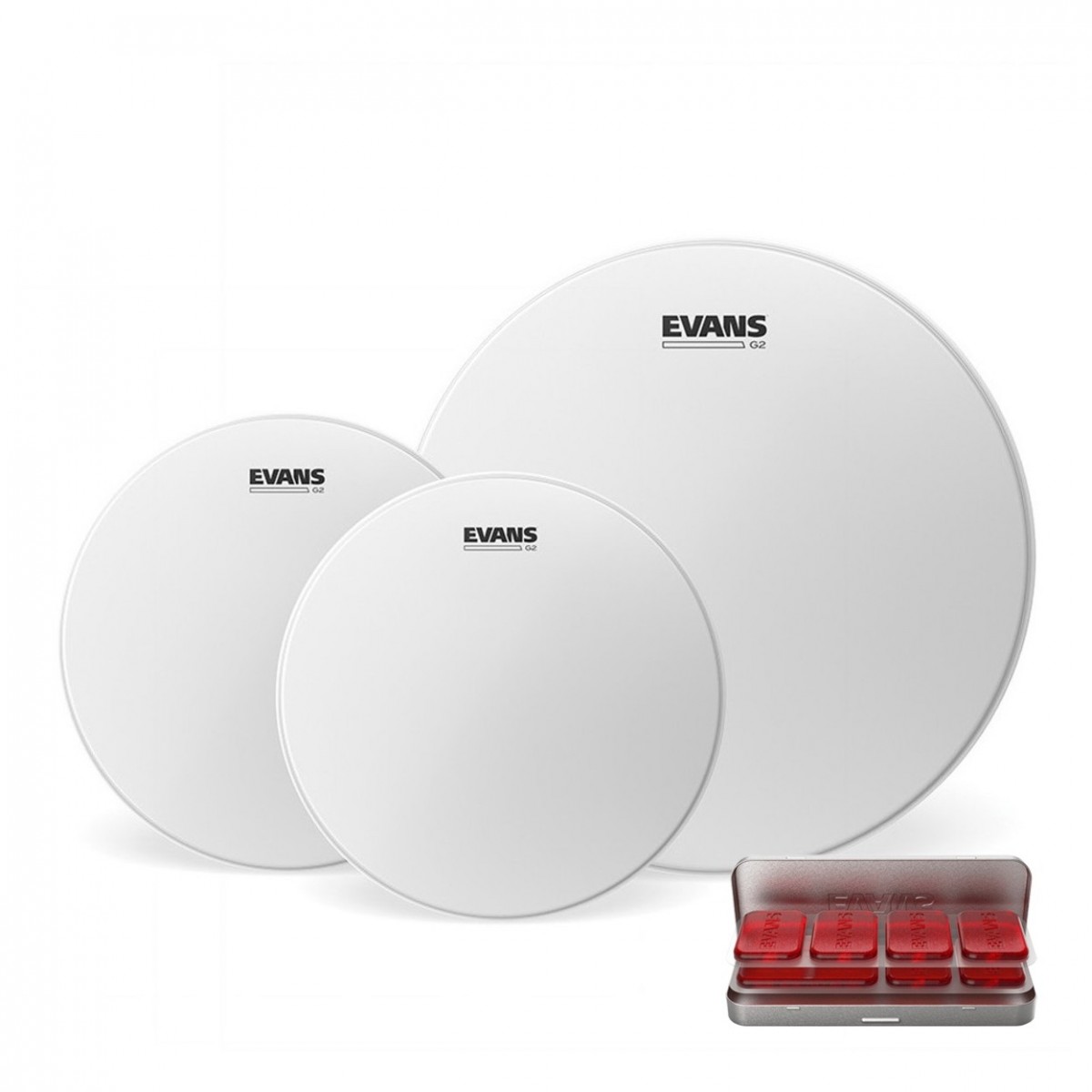 Evans G2 Coated Standard Tom Pack 12 13 16 Heads & EQ PODS Pack