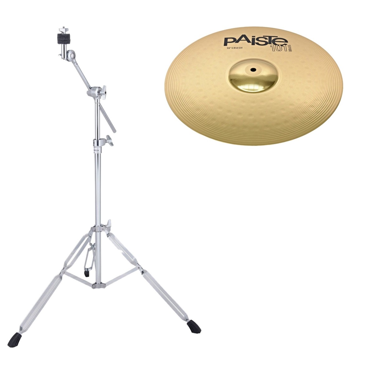 Paiste 101 Brass 16 Crash Cymbal & Boom Stand