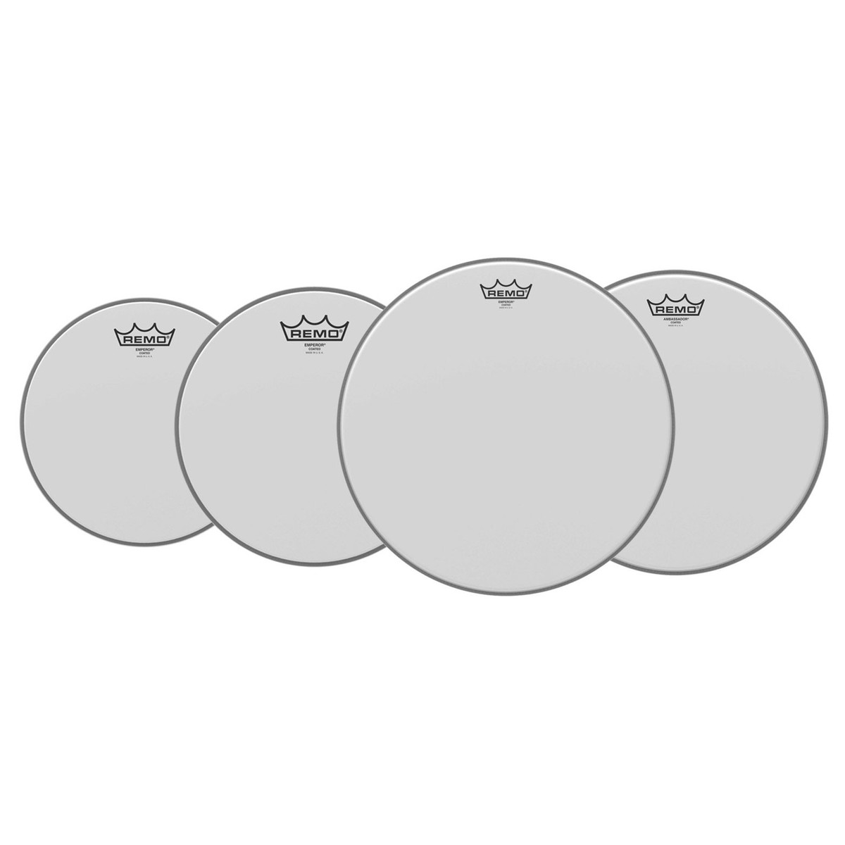 Remo Emperor Coated Tom Pack - 12 13 16" Heads + Free 14 Ambassador