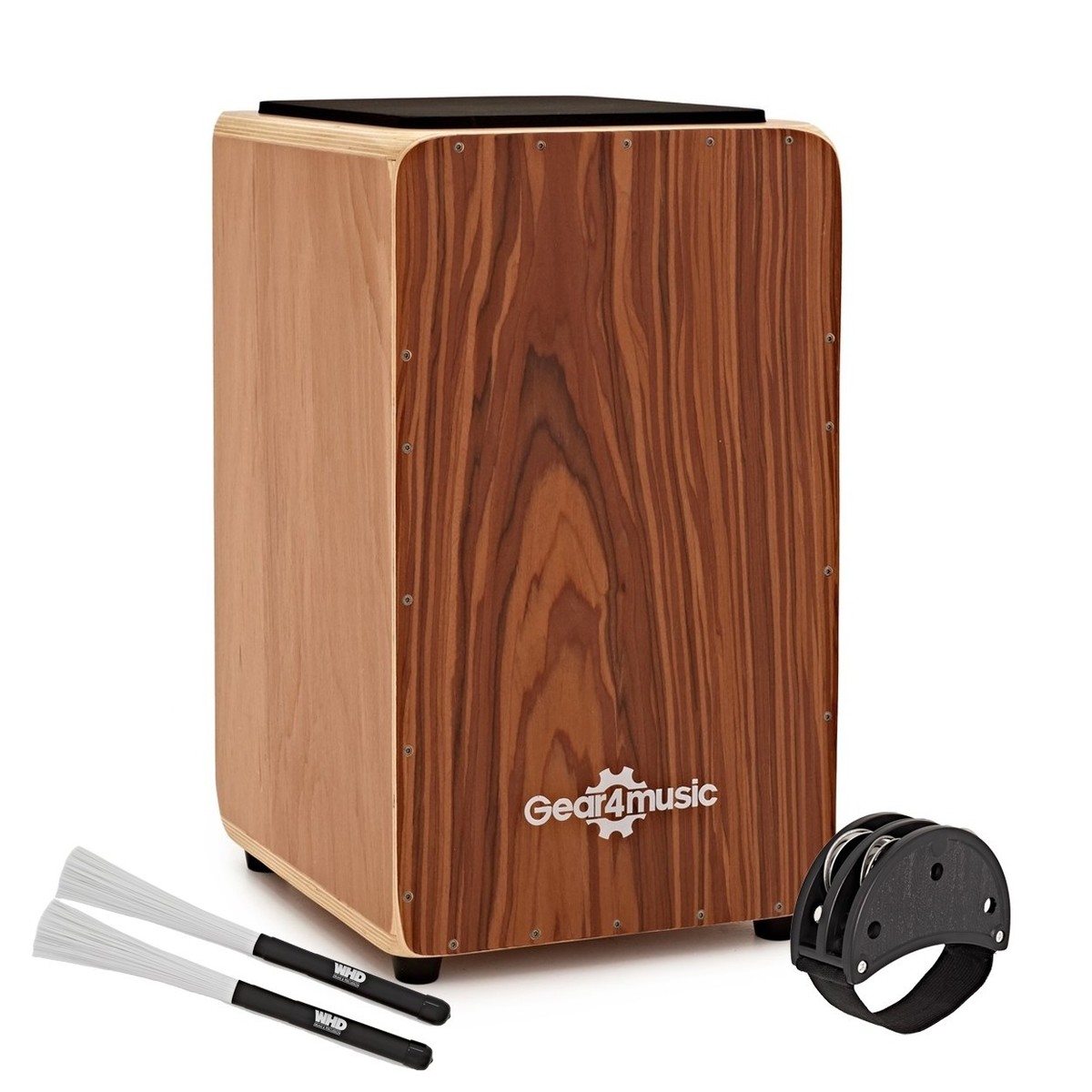 Cajon by Gear4music Sapele with Bag and Accessories