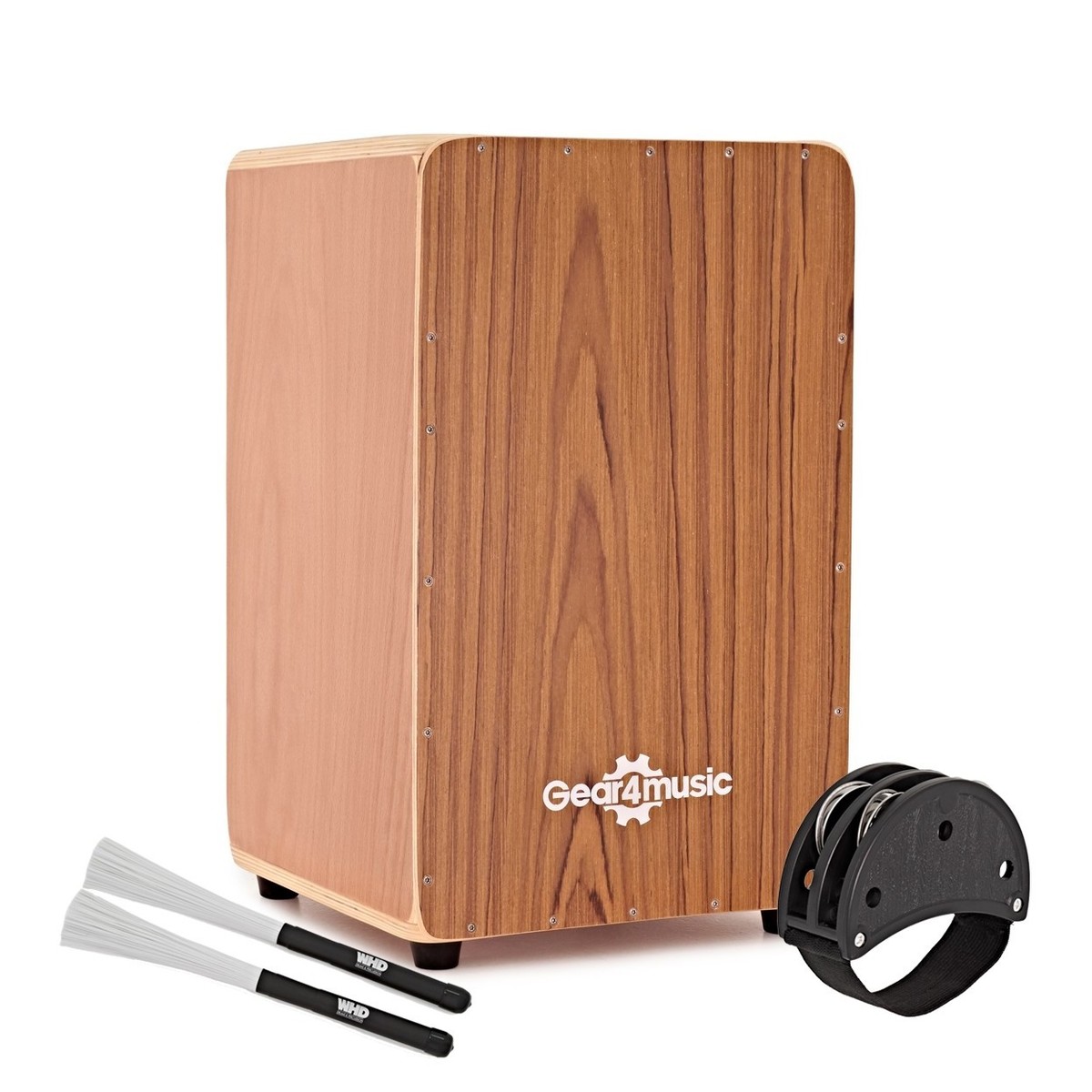 Cajon by Gear4music Teak with Bag and Accessories