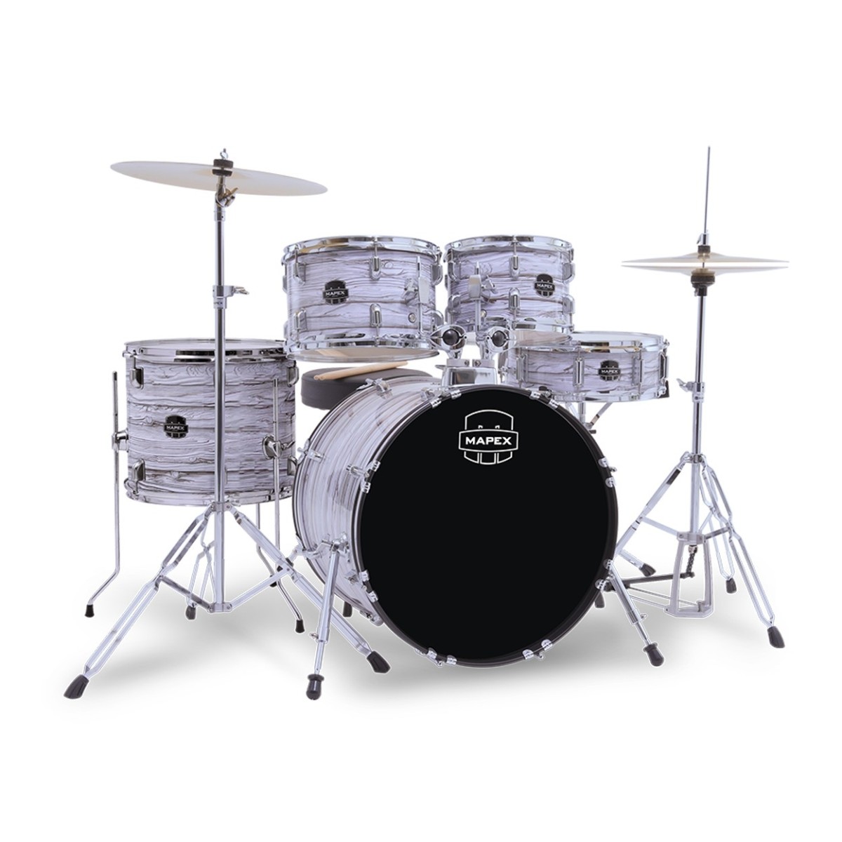 Mapex Comet Series Compact 20 Fusion Drum Kit White Marble