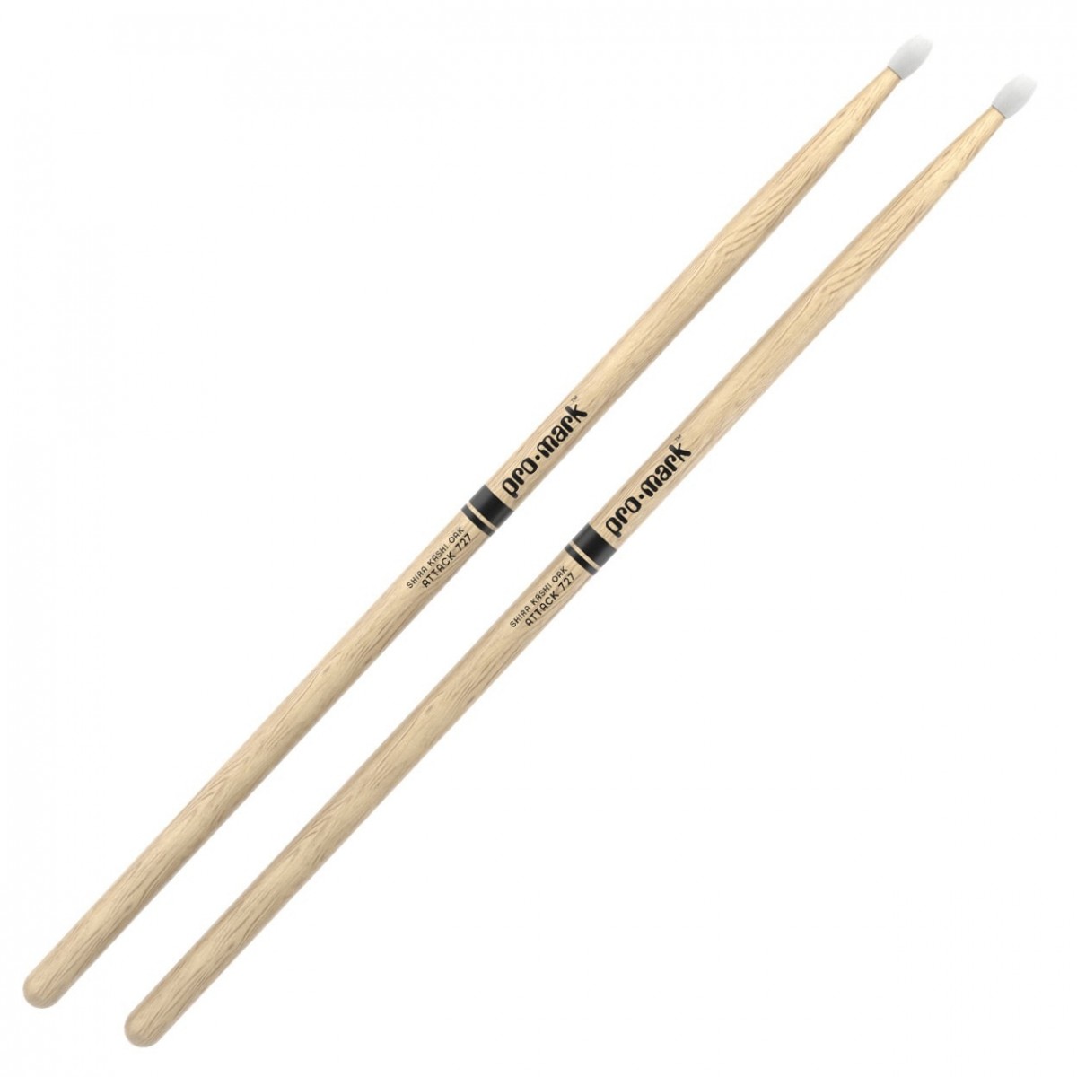Promark Classic Attack 727 Shira Kashi Oak Drumsticks Nylon Tip